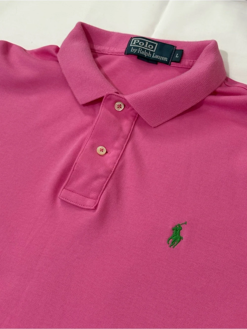 Ralph Lauren Bright Pink Polo with Green Pony